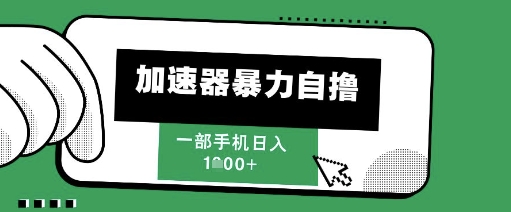 205新风口，加速器暴力自撸，单机日入1k+【揭秘】-云库资源