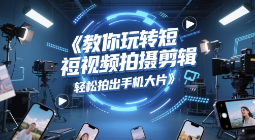教你玩转短视频拍摄剪辑，轻松拍出手机大片-云库资源