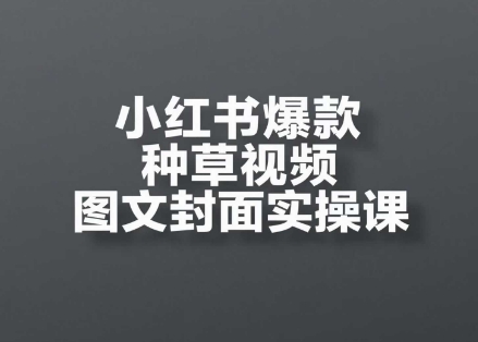 小红书爆款种草视频图文封面实操课，​开店、选品、引流、变现全流程-云库资源