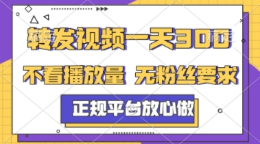 转发视频一天3张+，正规平台放心做，不看播放量，不看粉丝量，一个任务几分钟完成【揭秘】-云库资源