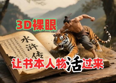 书本人物裸眼3D视频，新的玩法，流量超猛，保姆级教程-云库资源
